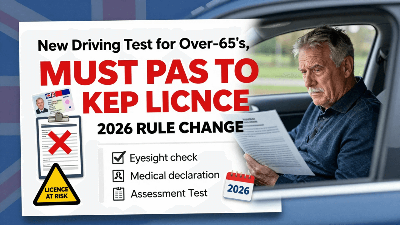 UK Over-65 Drivers Face New 2026 Test – Must Pass to Keep Their Licence