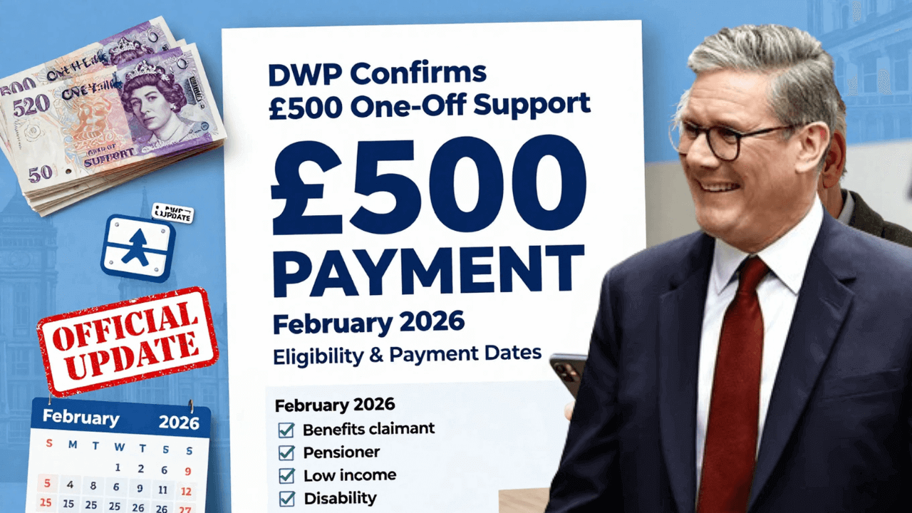 DWP Officially Confirms £500 One‑Off Support for February 2026 – Eligibility & Payment Dates